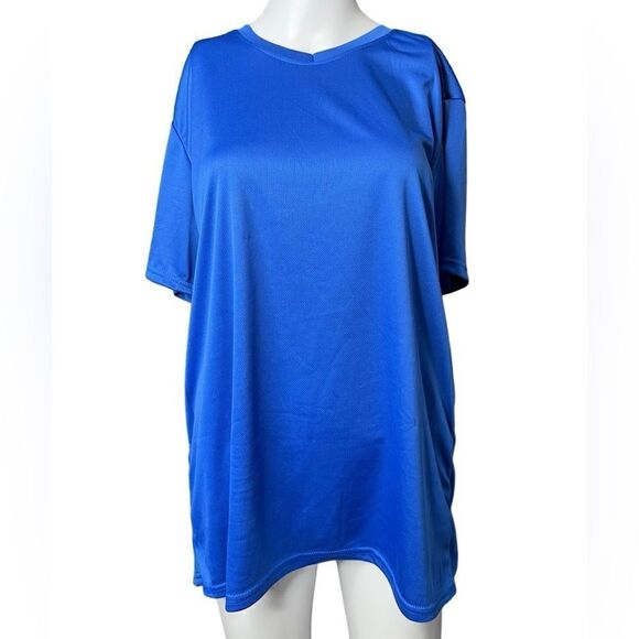 Reale Essentials Athletic V Neck Short Sleeve Shirt Royal Blue Large - Picture 1 of 2